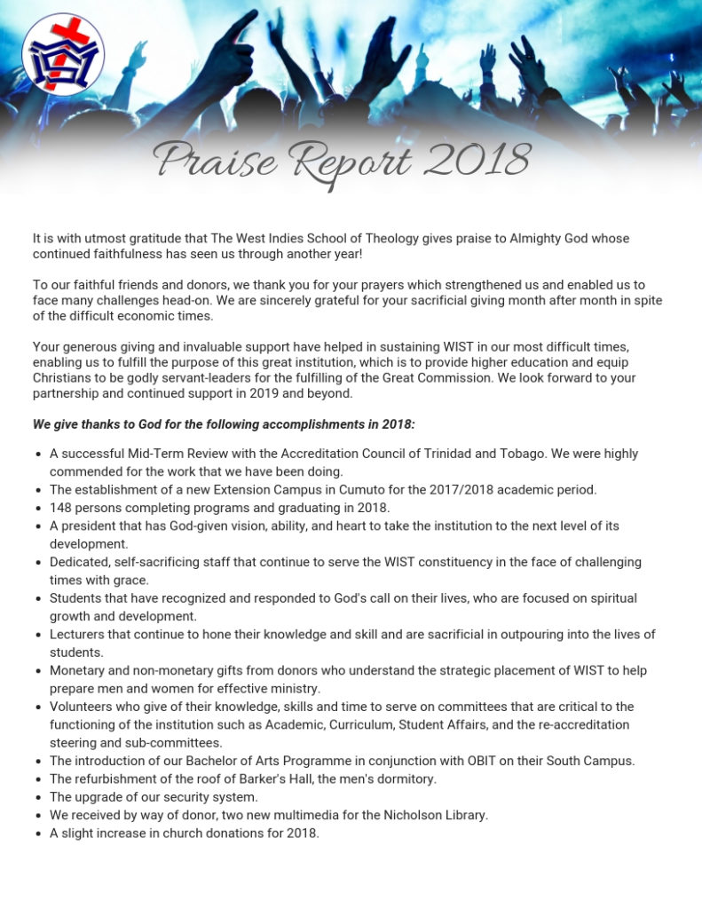 Praise Report 2018